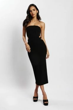 MESHKI U.S Catherine Cut Out Midi Dress - Black DRESSES 14 MESHKI U.S Catherine Cut Out Midi Dress - Black DRESSES