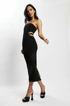 MESHKI U.S Catherine Cut Out Midi Dress - Black DRESSES 15 MESHKI U.S Catherine Cut Out Midi Dress - Black DRESSES
