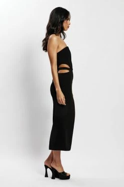 MESHKI U.S Catherine Cut Out Midi Dress - Black DRESSES 12 MESHKI U.S Catherine Cut Out Midi Dress - Black DRESSES