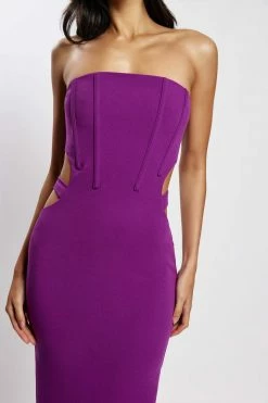 QNG Catherine Cut Out Midi Dress - Violet