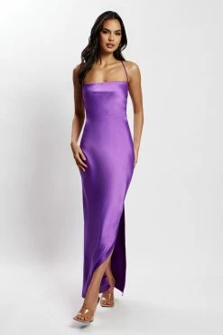 WNT Sydney Straight Neck Slip Maxi Dress - Purple