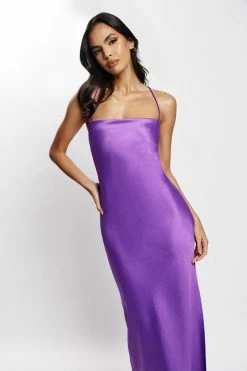WNT Sydney Straight Neck Slip Maxi Dress - Purple