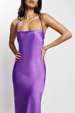 WNT Sydney Straight Neck Slip Maxi Dress - Purple
