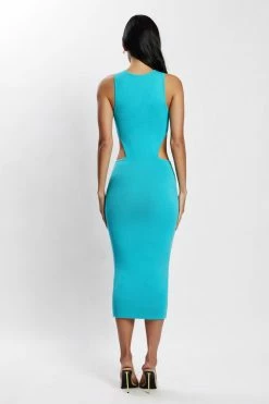 SOP Lela Cut Out Midi Dress - Aqua