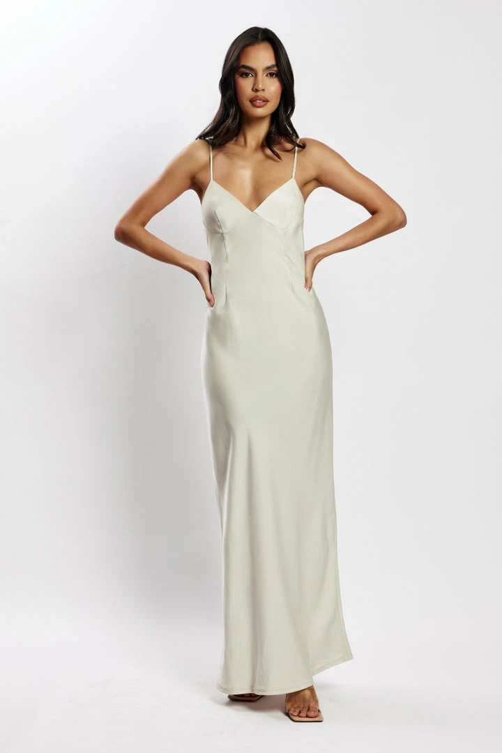 JLW Baily Satin Maxi Dress - Silver 6 JLW Baily Satin Maxi Dress - Silver