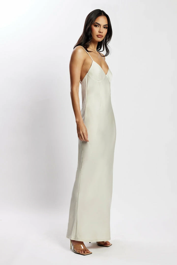 JLW Baily Satin Maxi Dress - Silver 4 JLW Baily Satin Maxi Dress - Silver