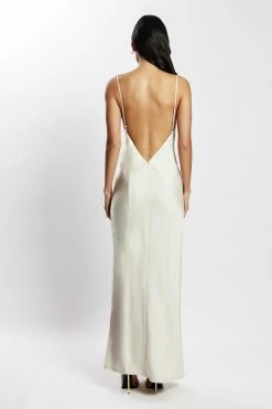 JLW Baily Satin Maxi Dress - Silver