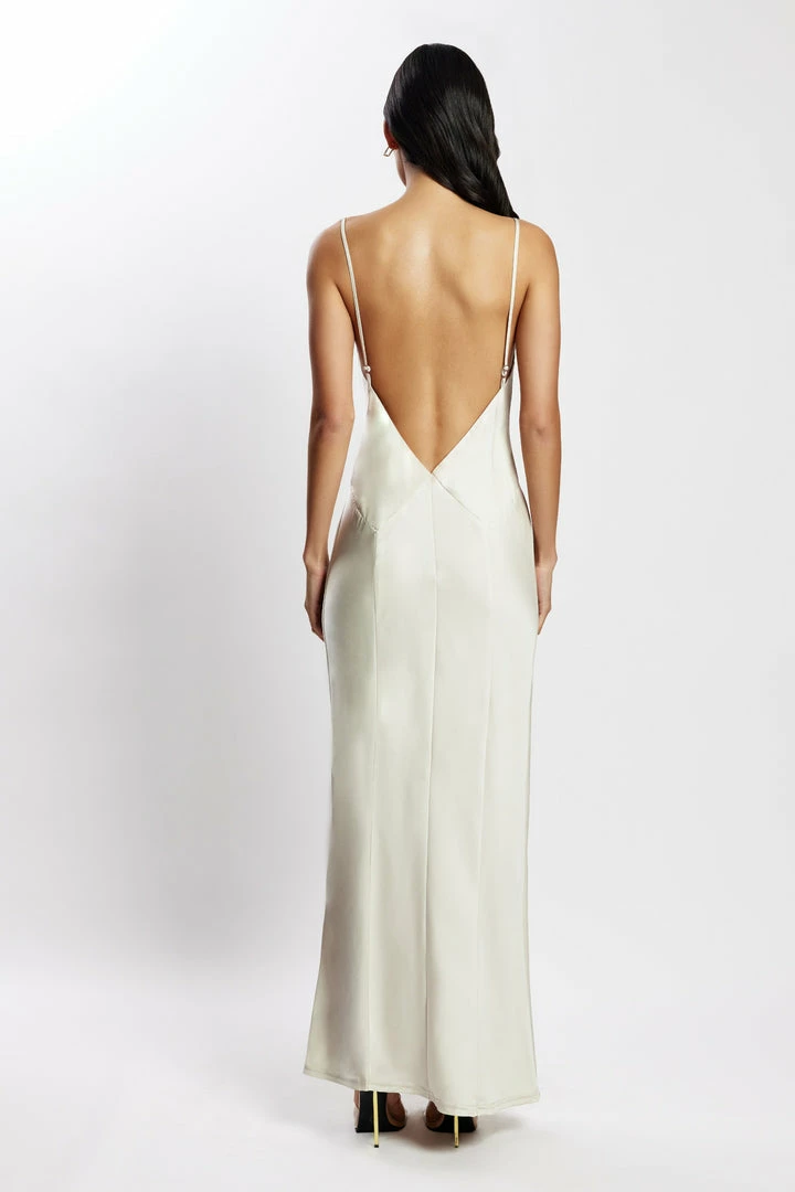 JLW Baily Satin Maxi Dress - Silver 2 JLW Baily Satin Maxi Dress - Silver