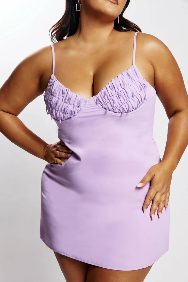 BSD DRESSES Amelie Shirring Bust Slip Dress - Lilac 8 BSD DRESSES Amelie Shirring Bust Slip Dress - Lilac