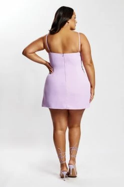 BSD DRESSES Amelie Shirring Bust Slip Dress - Lilac 20 BSD DRESSES Amelie Shirring Bust Slip Dress - Lilac