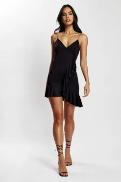 WXI DRESSES Tanya Ruffle Mini Dress With Ruffles - Black 18 WXI DRESSES Tanya Ruffle Mini Dress With Ruffles - Black