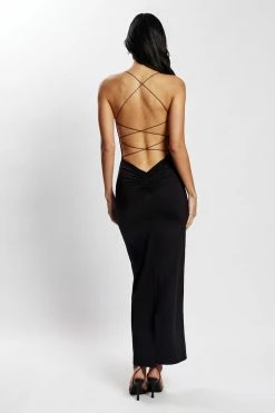 WXI DRESSES Sabine Backless Maxi Dress - Black
