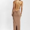 WXI DRESSES Sabine Backless Maxi Dress - Latte