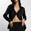 WNT All Tops Emelie Satin Shirt - Black