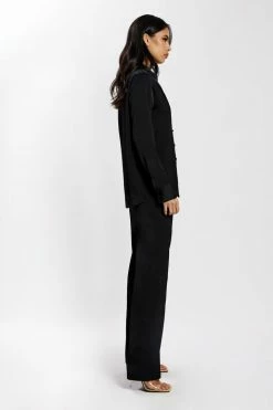 WNT All Bottoms Emelie Satin Pants - Black