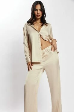 WNT All Tops Emelie Satin Shirt - Champagne