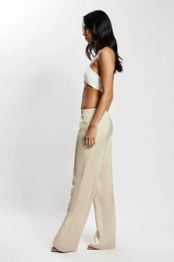 WNT Emelie Satin Pants - Champagne All Bottoms