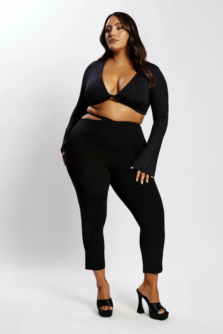 BSD All Bottoms Irene Pants With V Front Cut Out - Black 8 BSD All Bottoms Irene Pants With V Front Cut Out - Black