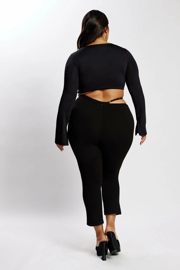 BSD All Bottoms Irene Pants With V Front Cut Out - Black 9 BSD All Bottoms Irene Pants With V Front Cut Out - Black