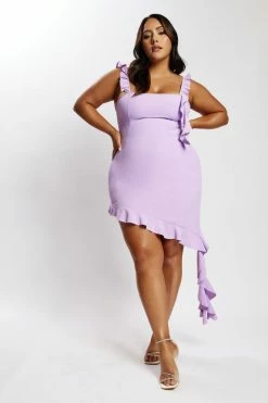 BSD Maeve Asymmetric Ruffle Dress - Lilac DRESSES 19 BSD Maeve Asymmetric Ruffle Dress - Lilac DRESSES