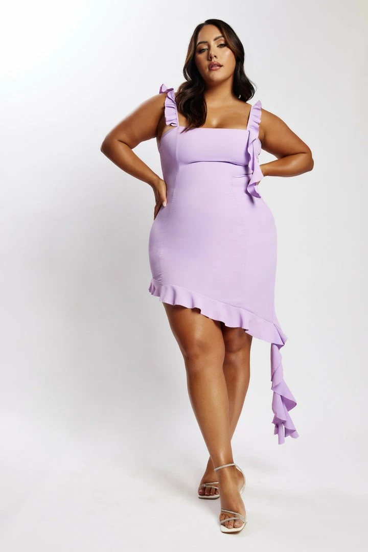 BSD Maeve Asymmetric Ruffle Dress - Lilac DRESSES 9 BSD Maeve Asymmetric Ruffle Dress - Lilac DRESSES