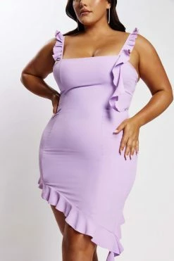 BSD Maeve Asymmetric Ruffle Dress - Lilac DRESSES 18 BSD Maeve Asymmetric Ruffle Dress - Lilac DRESSES