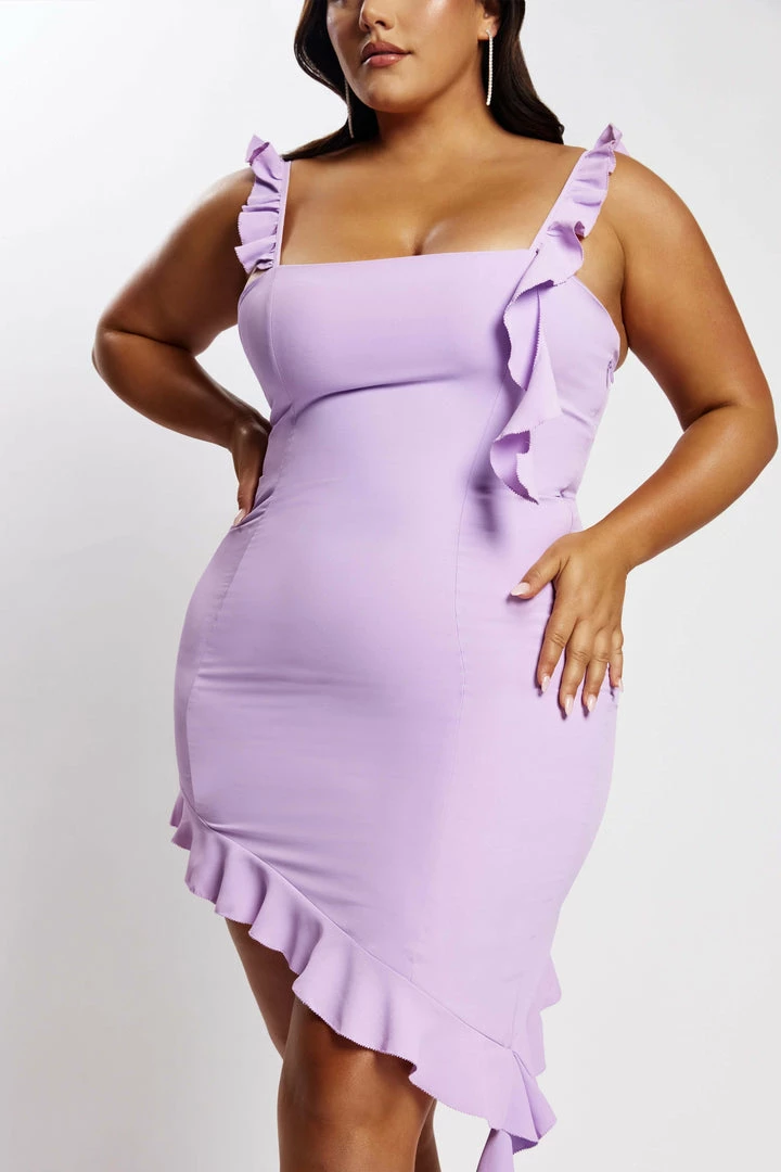 BSD Maeve Asymmetric Ruffle Dress - Lilac DRESSES 8 BSD Maeve Asymmetric Ruffle Dress - Lilac DRESSES