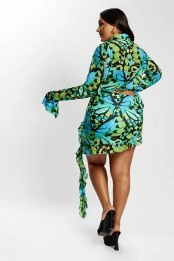 BSD Two Piece Sets Annaliese Wrap Over Blouse - Butterfly Print 20 BSD Two Piece Sets Annaliese Wrap Over Blouse - Butterfly Print