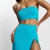AMC Stephanie Crepe Bandeau - Aqua Two Piece Sets