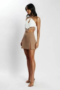 QNG All Bottoms Romee Mini Skirt - Taupe