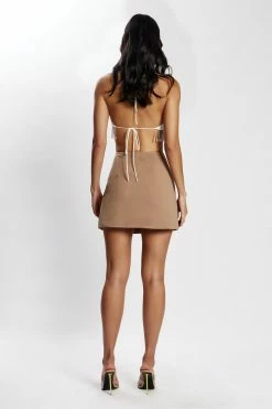 QNG All Bottoms Romee Mini Skirt - Taupe