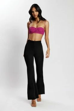 WNT Arabella Flared Split Side Pants - Black