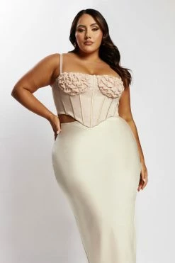 WNT Missy Maxi Satin Skirt - Champagne All Bottoms