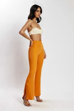 WNT Arabella Flared Split Side Pants - Tangerine Two Piece Sets
