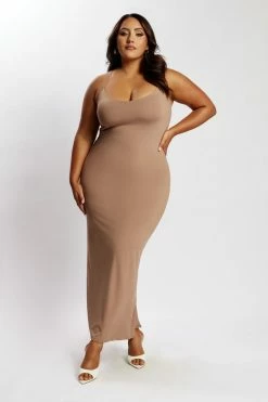 WXI DRESSES Sabine Backless Maxi Dress - Latte