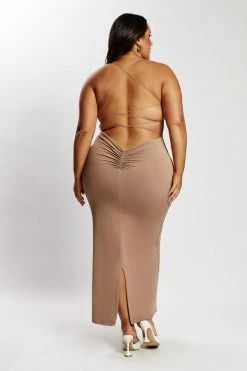 WXI DRESSES Sabine Backless Maxi Dress - Latte