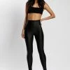 DGH All Bottoms Zima Leatherette Corsetted High Waisted Pants - Black
