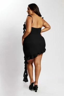 BSD Maeve Asymmetric Ruffle Dress - Black DRESSES 20 BSD Maeve Asymmetric Ruffle Dress - Black DRESSES