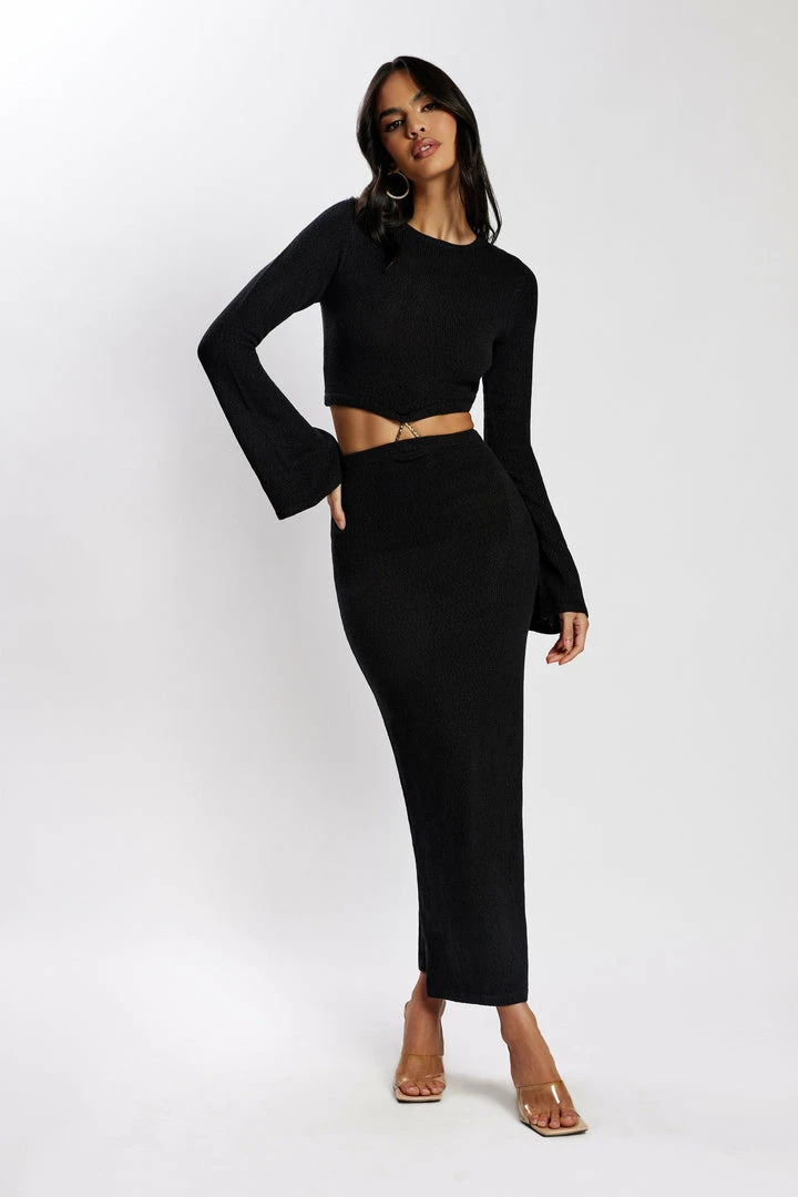 EMS Anna Flare Sleeve Knit Dress - Black 3 EMS Anna Flare Sleeve Knit Dress - Black