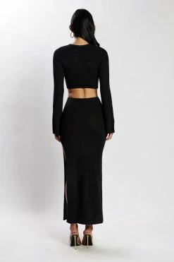 EMS Anna Flare Sleeve Knit Dress - Black