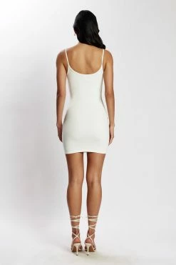 ROM DRESSES Alexis Mini Ribbed Dress - White