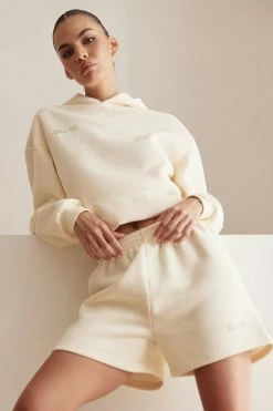 QNG Sweaters & Hoodies Bree Oversized Fleeceback Hoodie - Marshmallow