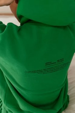 QNG Bree Oversized Fleeceback Hoodie - Bright Green
