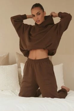 QNG Sweaters & Hoodies Monika Loopback Oversized Hoodie - Chocolate 21 QNG Sweaters & Hoodies Monika Loopback Oversized Hoodie - Chocolate