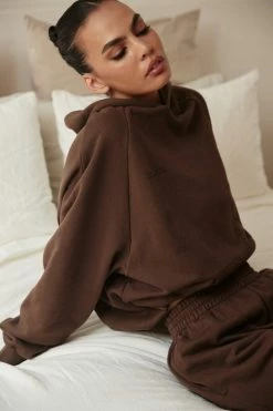 QNG Sweaters & Hoodies Monika Loopback Oversized Hoodie - Chocolate 20 QNG Sweaters & Hoodies Monika Loopback Oversized Hoodie - Chocolate