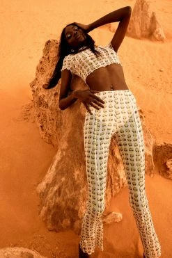 BSD Nora Mesh Straight Leg Pant - Alien Print