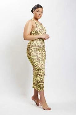 ROM Lima Halter Neck Midi Dress - Zebra Print DRESSES 15 ROM Lima Halter Neck Midi Dress - Zebra Print DRESSES