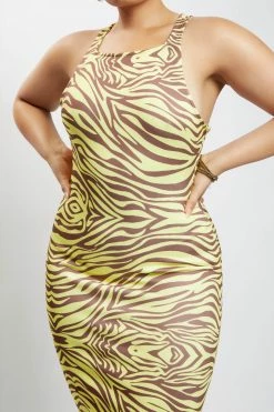 ROM Lima Halter Neck Midi Dress - Zebra Print DRESSES 13 ROM Lima Halter Neck Midi Dress - Zebra Print DRESSES