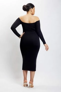 WXI Breanna Cut Out Midi Dress - Black