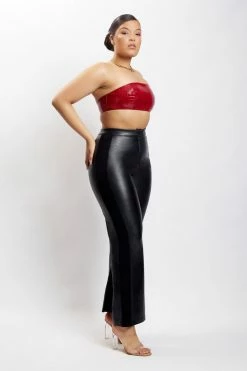 WNG Leilani Croc Faux Leather Bandeau - Cranberry